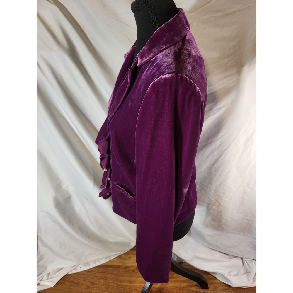 Boden Velvet Blazer Size 6 Fuchsia Prince Purple Goth Romance - Picture 4 of 8